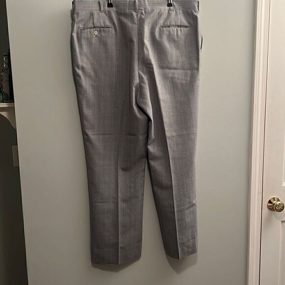 Men's Gray Glen Plaid Flat Front Mid-Rise Dress Pants Size 42 - Picture 4 of 5